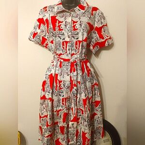 Karl Lagerfeld shirt dress, Paris scenery. NWT!